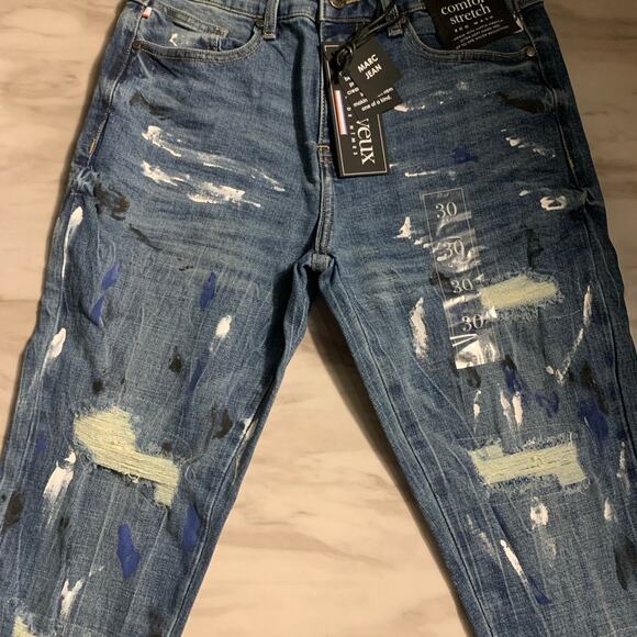 Si Tu Veux Superstack indigo Wash  Jeans Size 30 - Picture 6 of 9